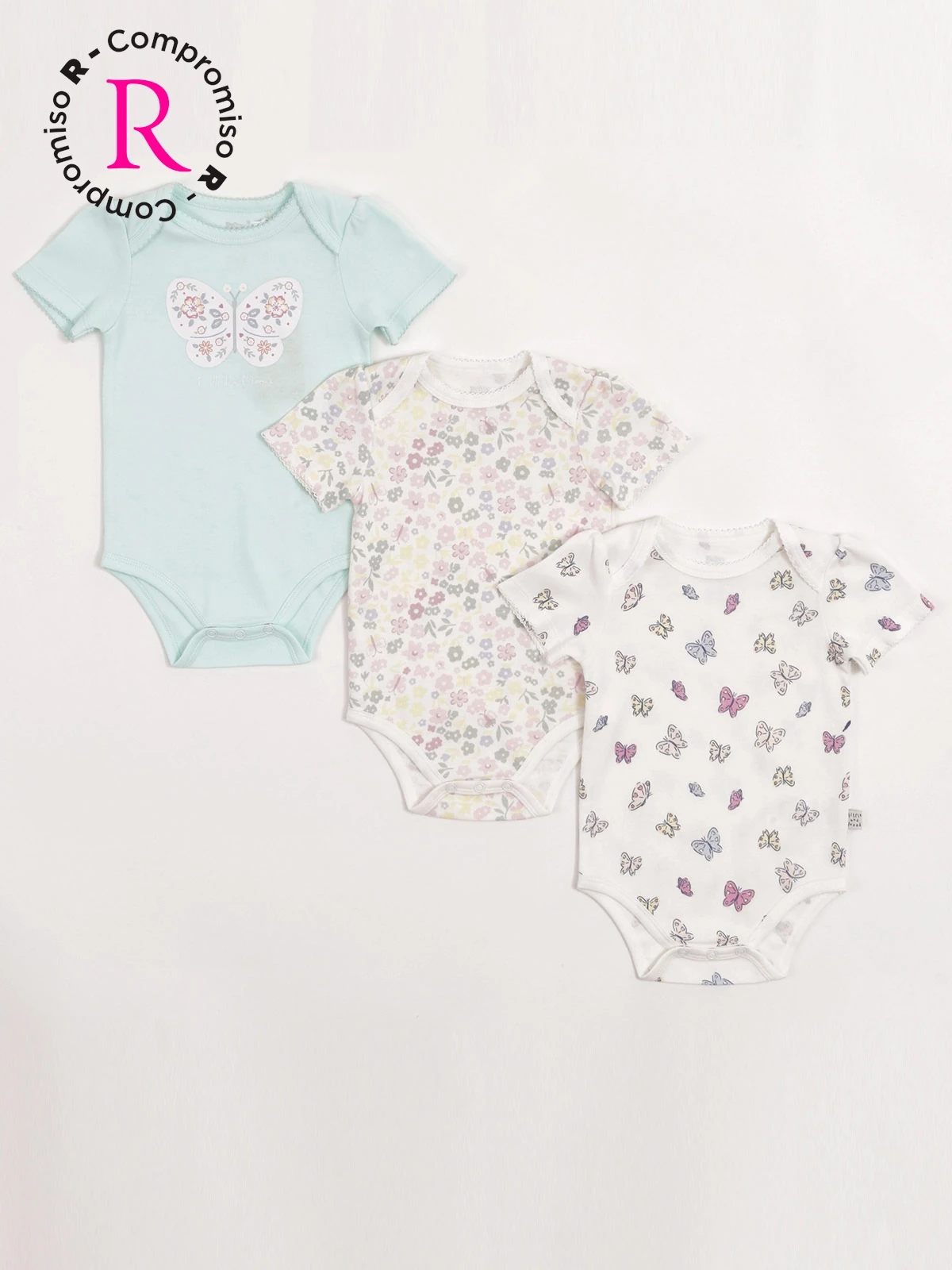 PACK X3 BODY ALGODÓN NIÑA BABY HARVEST MANGA CORTA - 1