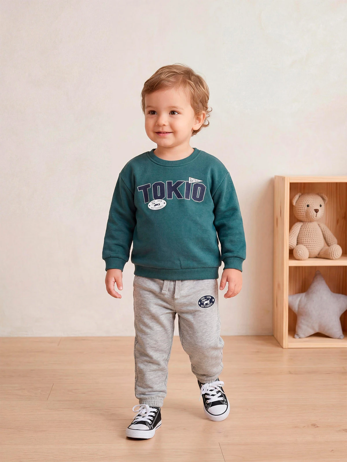 CONJUNTO CITY POLERA + BUZO FRANELA BEBÉ NIÑO BABY HARVEST - 1