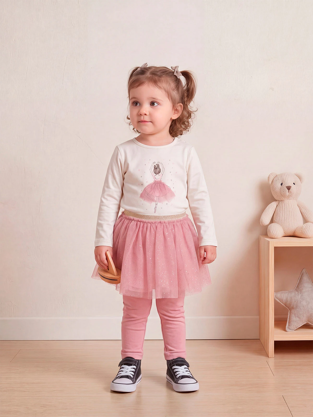 CONJUNTO POLO + LEGGINS ALGODÓN NIÑA BABY HARVEST - 1