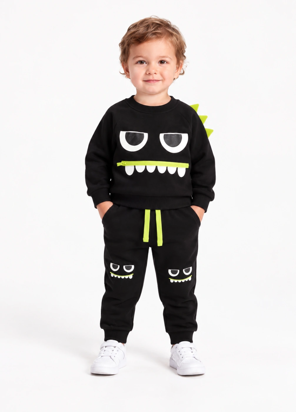 CONJUNTO MONSTRUO POLERA + BUZO FRANELA BEBE NIÑO BABY HARVEST - 1