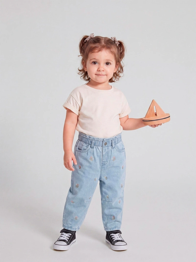 JEANS ALGODÓN NIÑA BABY HARVEST BORDADO - 1