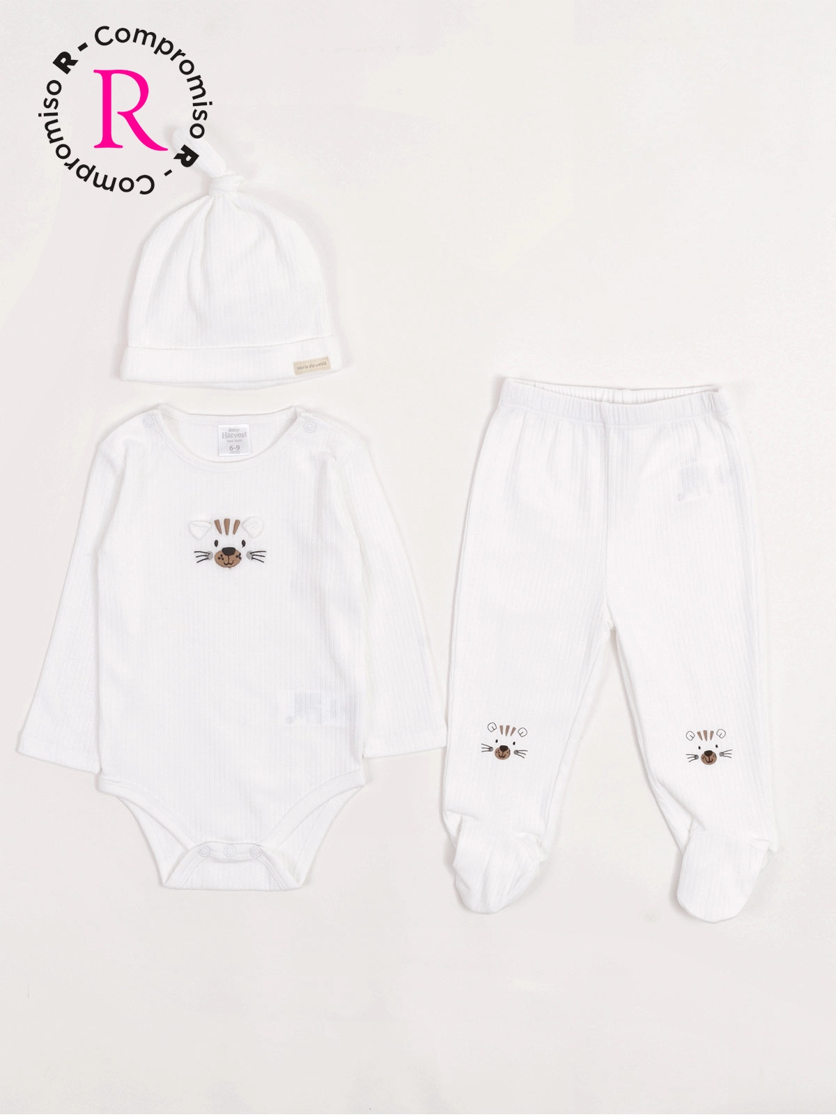 CONJUNTO BODY + PANTALÓN + GORRO ALGODÓN NIÑO BABY HARVEST - 3