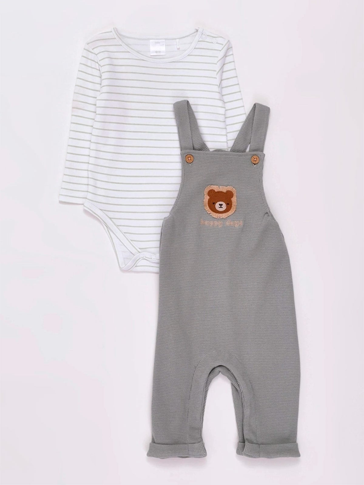 CONJUNTO BEBÉ NIÑO BABY HARVEST BODY ALGODÓN + JARDINERA - 1