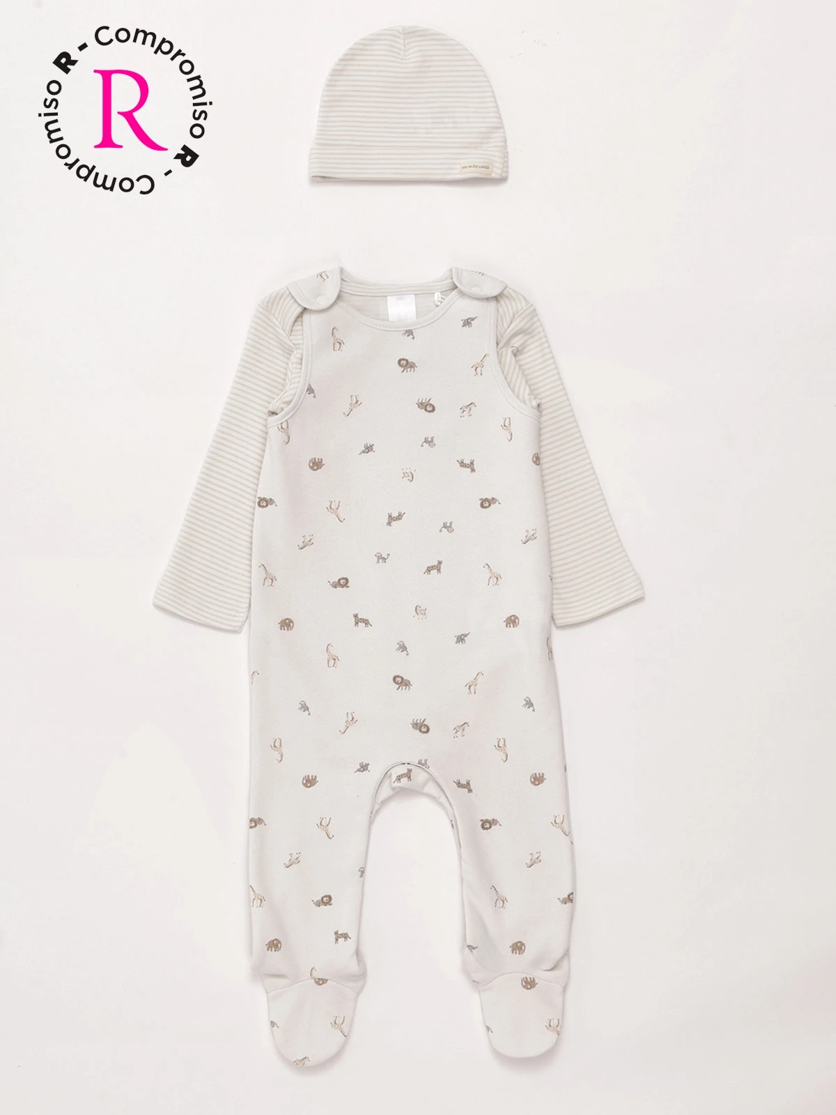 CONJUNTO BODY + ENTERIZO + GORRO ALGODÓN NIÑO BABY HARVEST - 1
