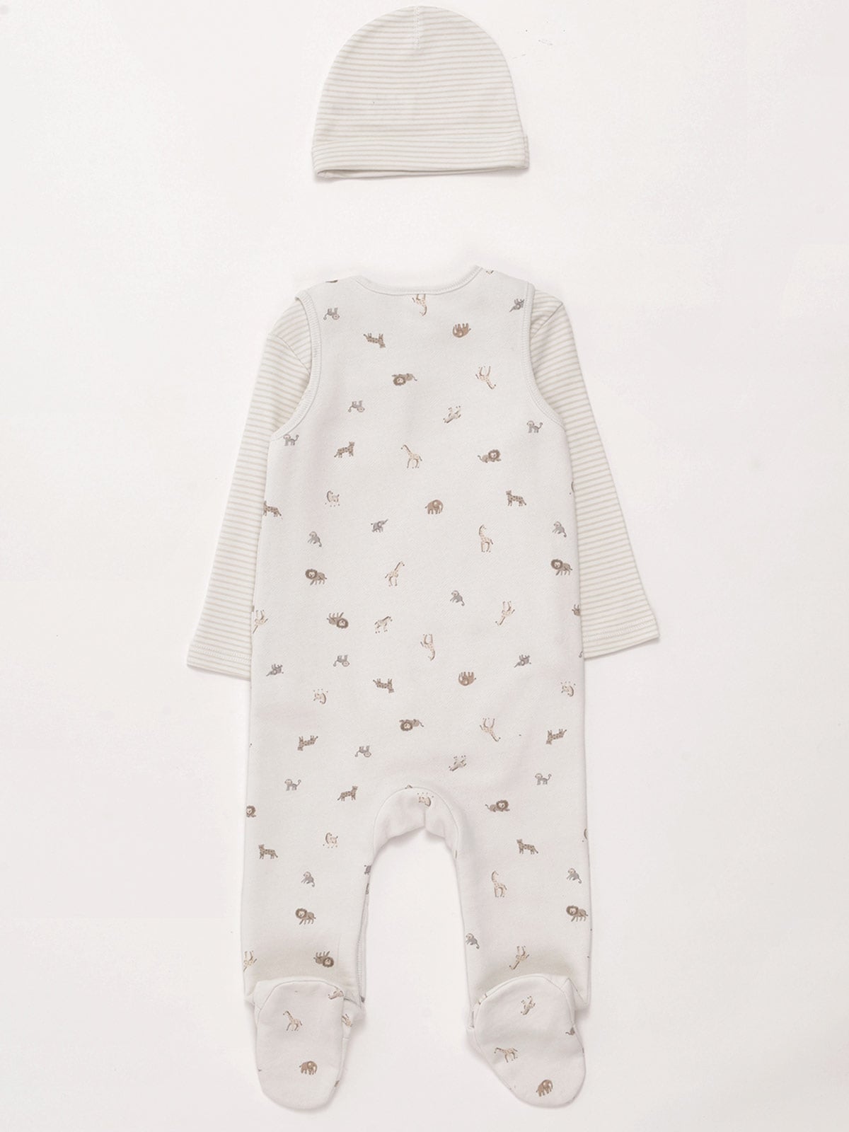 CONJUNTO BODY + ENTERIZO + GORRO ALGODÓN NIÑO BABY HARVEST - 2