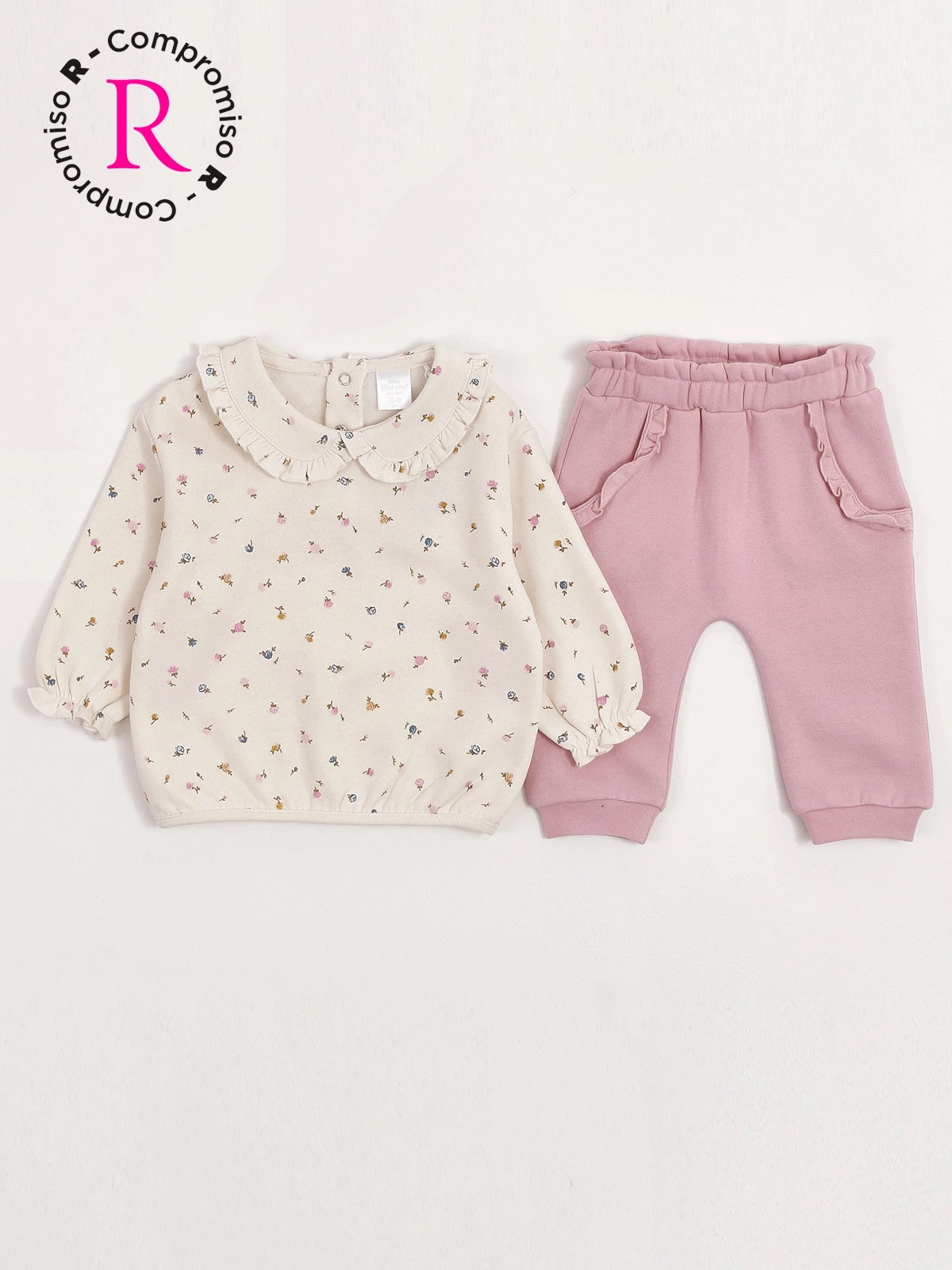 CONJUNTO TOP + PANTALÓN DE BUZO ALGODÓN NIÑA BABY HARVEST - 1
