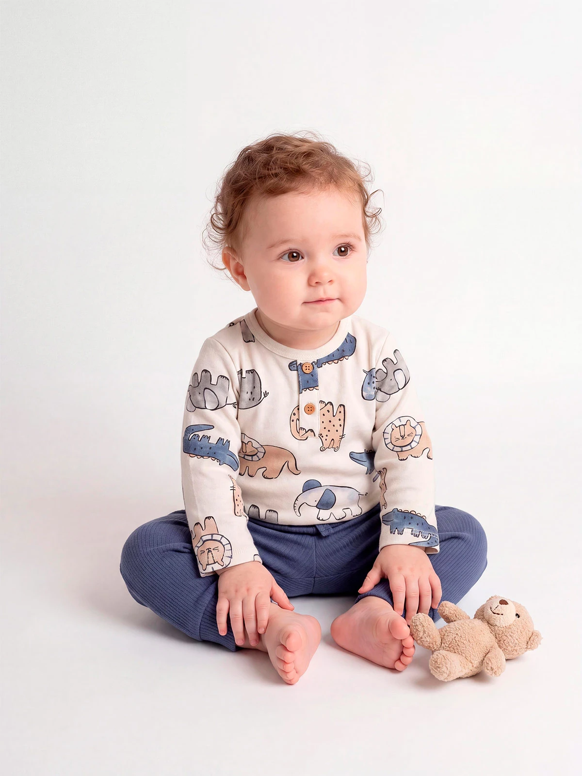 CONJUNTO POLO + PANTALÓN + BABERO ALGODÓN NIÑO BABY HARVEST - 1