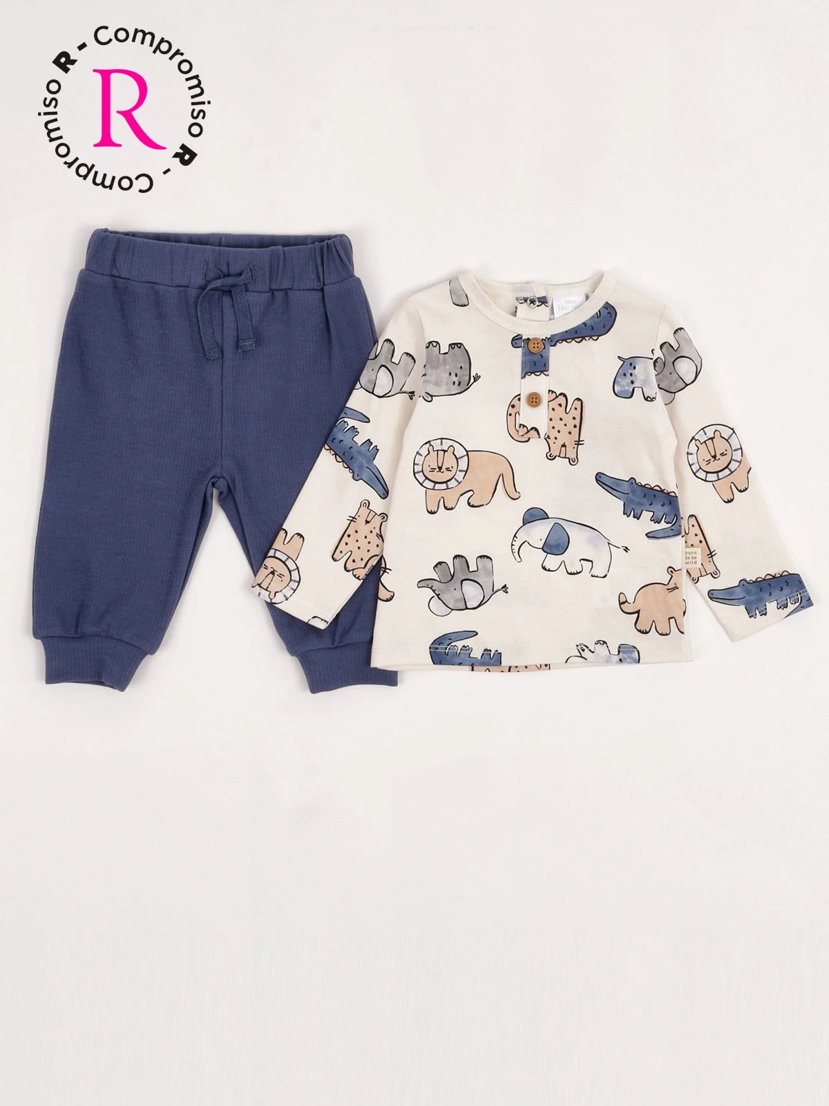 CONJUNTO POLO + PANTALÓN + BABERO ALGODÓN NIÑO BABY HARVEST - 3