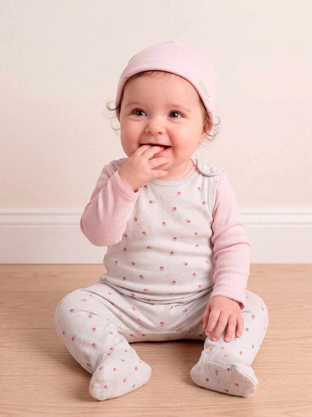 CONJUNTO BODY + ENTERIZO + GORRO ALGODÓN NIÑA BABY HARVEST - 1