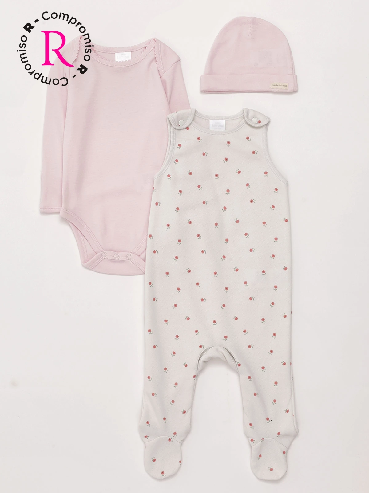 CONJUNTO BODY + ENTERIZO + GORRO ALGODÓN NIÑA BABY HARVEST - 3