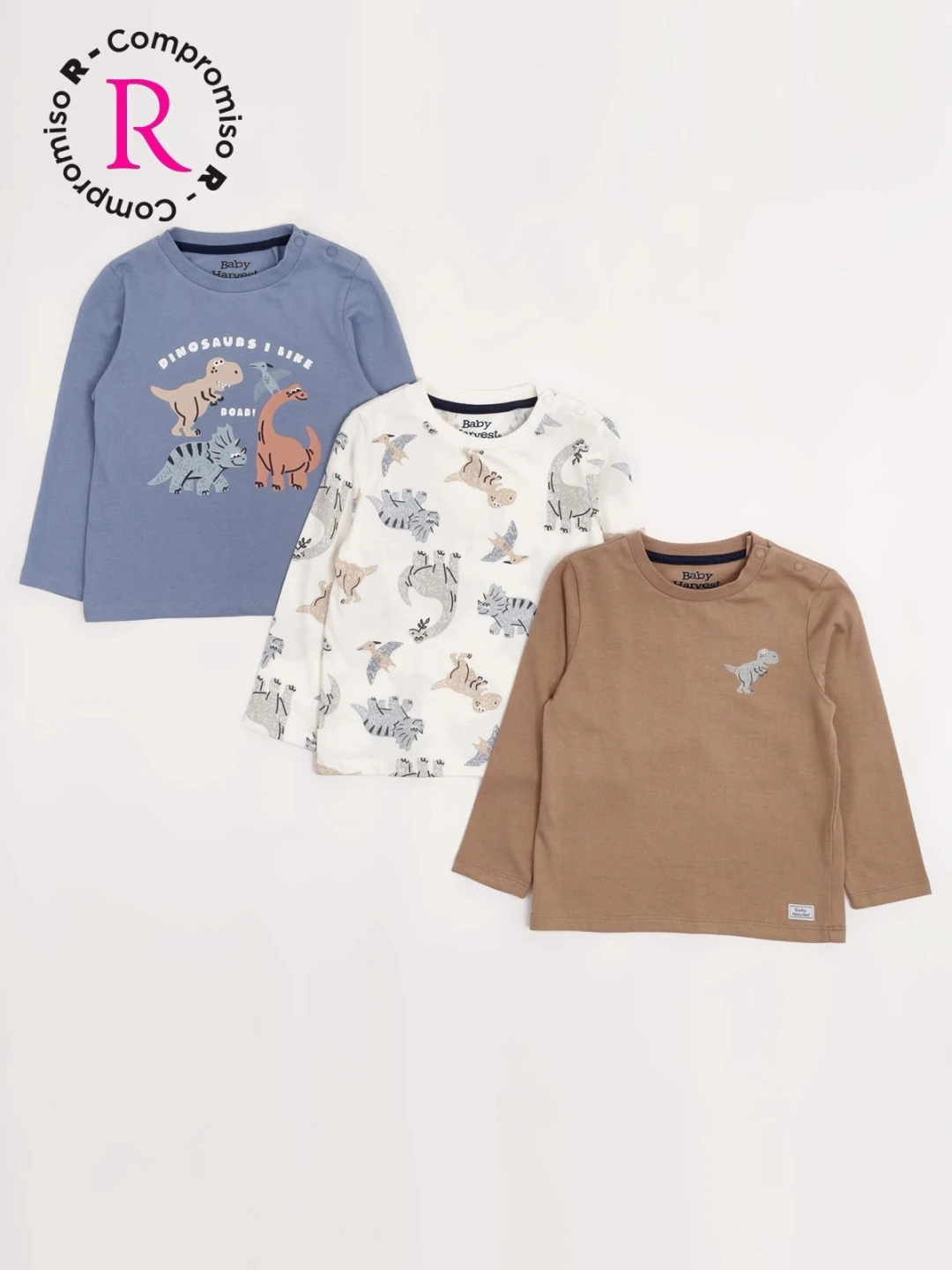 PACK X3 POLOS MANGA LARGA ALGODÓN NIÑO BABY HARVEST - 1