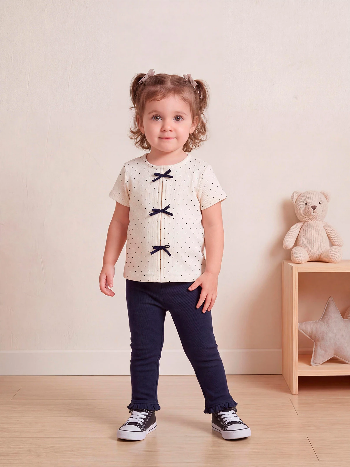 CONJUNTO POLO + LEGGING ALGODÓN NIÑA BABY HARVEST - 1