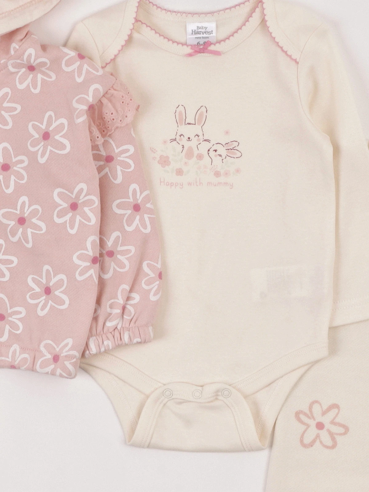 CONJUNTO BODY + POLERA + PANTALÓN DE BUZO ALGODÓN NIÑA BABY HARVEST - 5