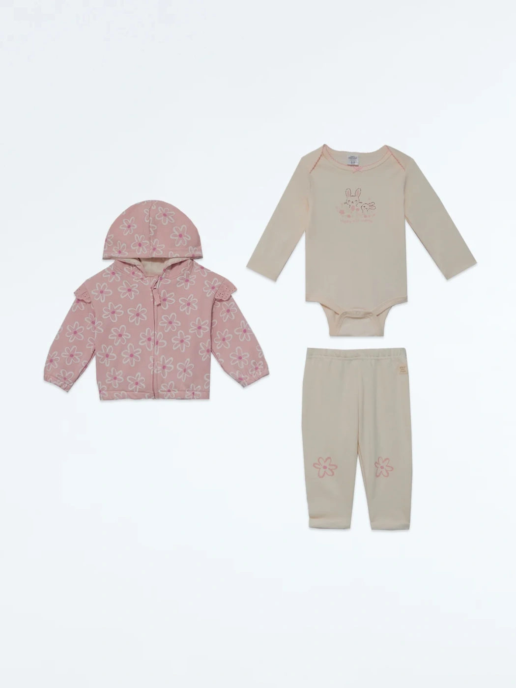 CONJUNTO BODY + POLERA + PANTALÓN DE BUZO ALGODÓN NIÑA BABY HARVEST - 2
