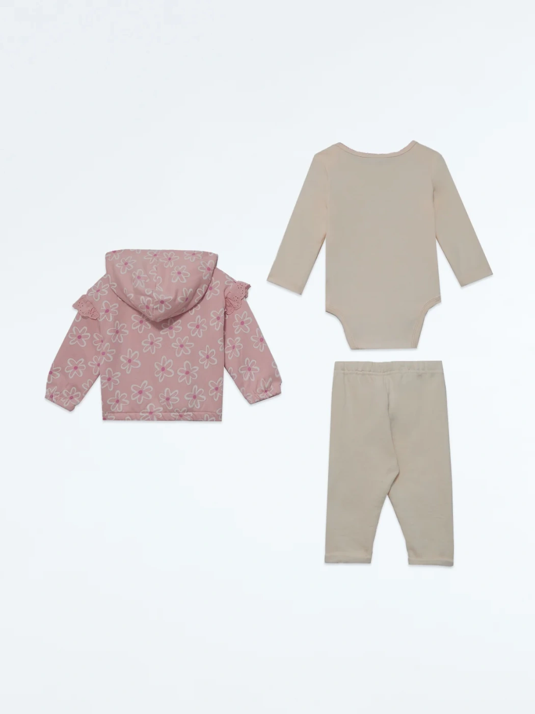 CONJUNTO BODY + POLERA + PANTALÓN DE BUZO ALGODÓN NIÑA BABY HARVEST - 3