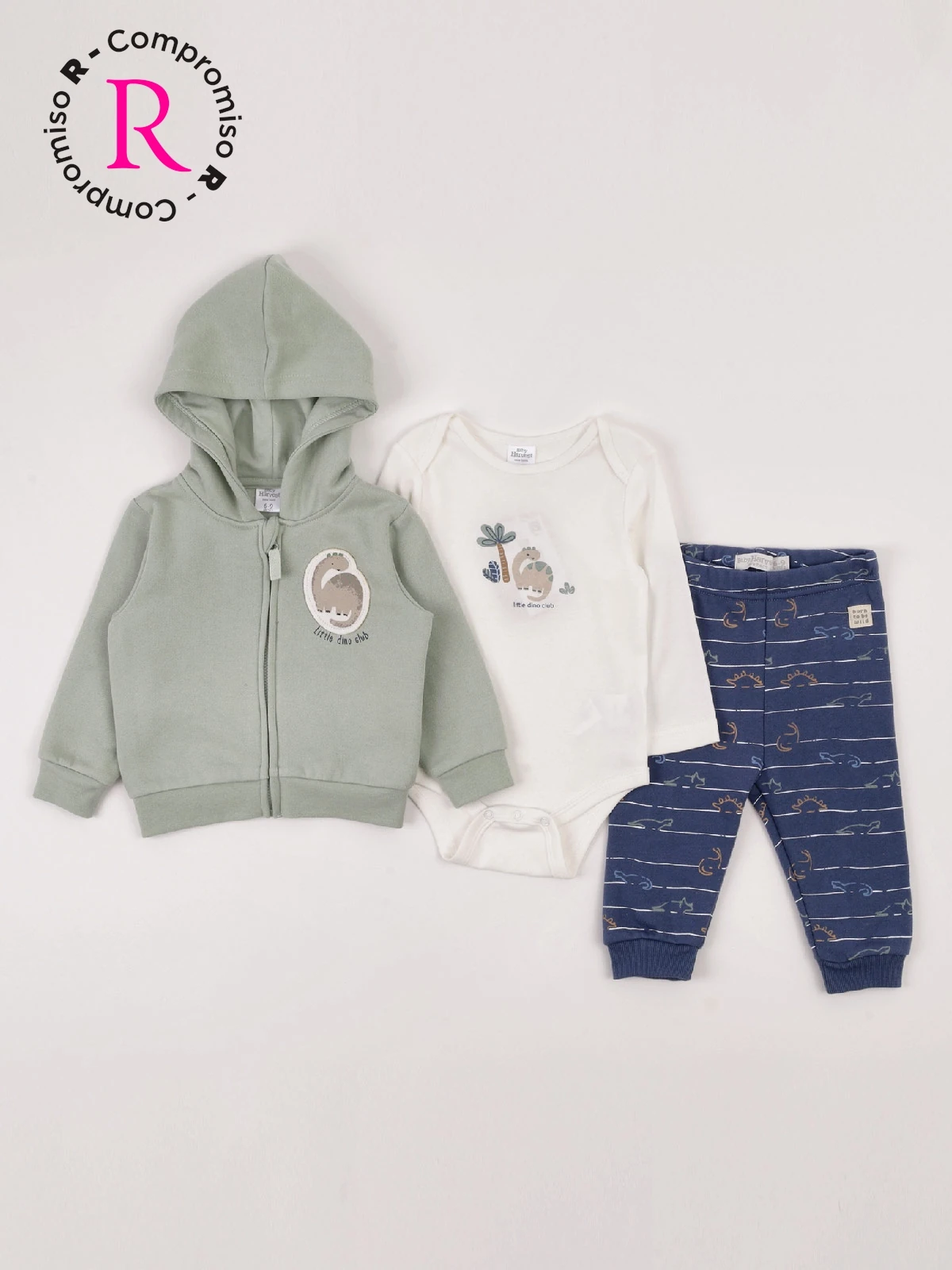 CONJUNTO BODY + POLERA + PANTALÓN DE BUZO ALGODÓN NIÑO BABY HARVEST - 3
