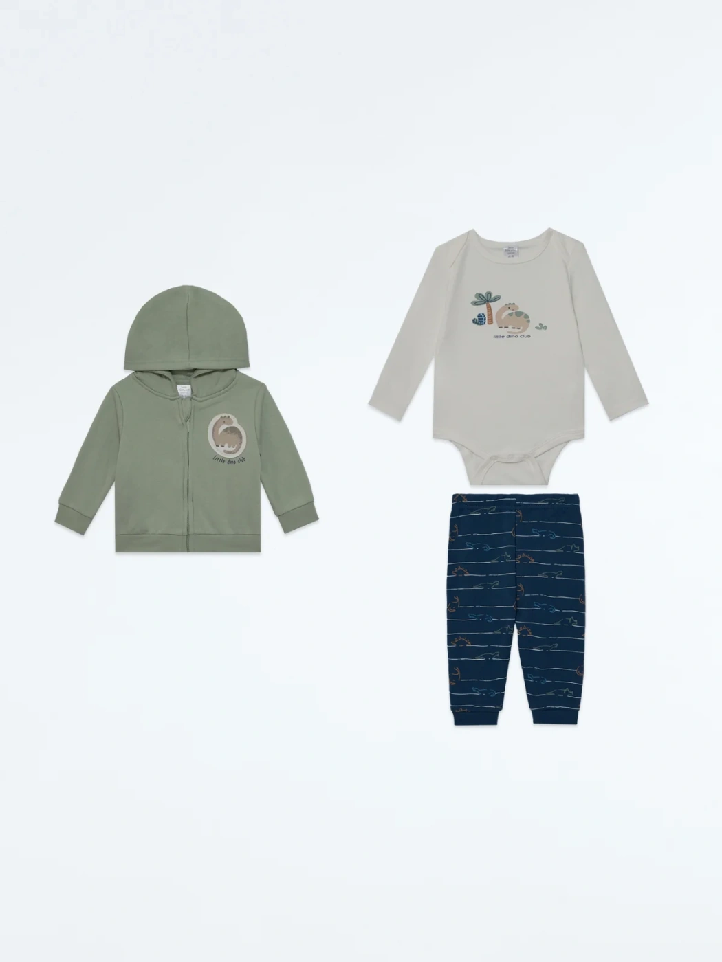 CONJUNTO BODY + POLERA + PANTALÓN DE BUZO ALGODÓN NIÑO BABY HARVEST - 2