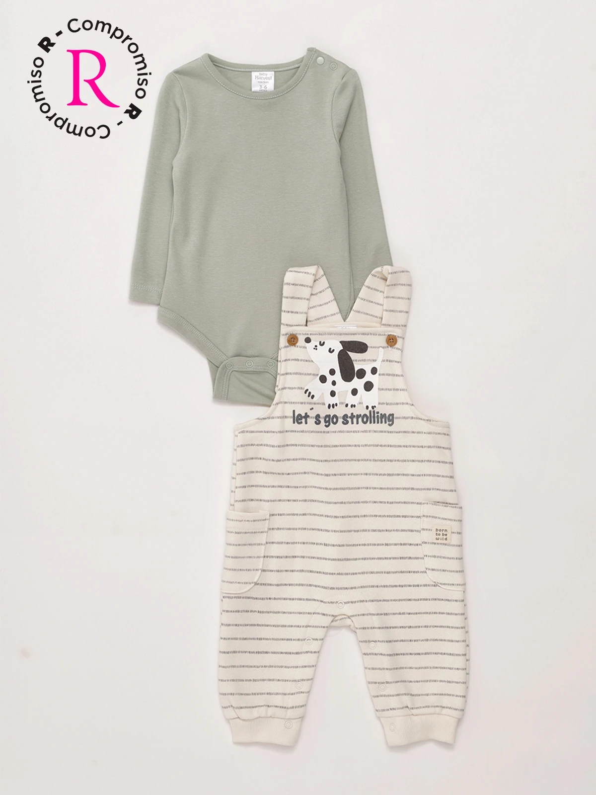 CONJUNTO BODY + JARDINERA ALGODÓN NIÑO BABY HARVEST - 1
