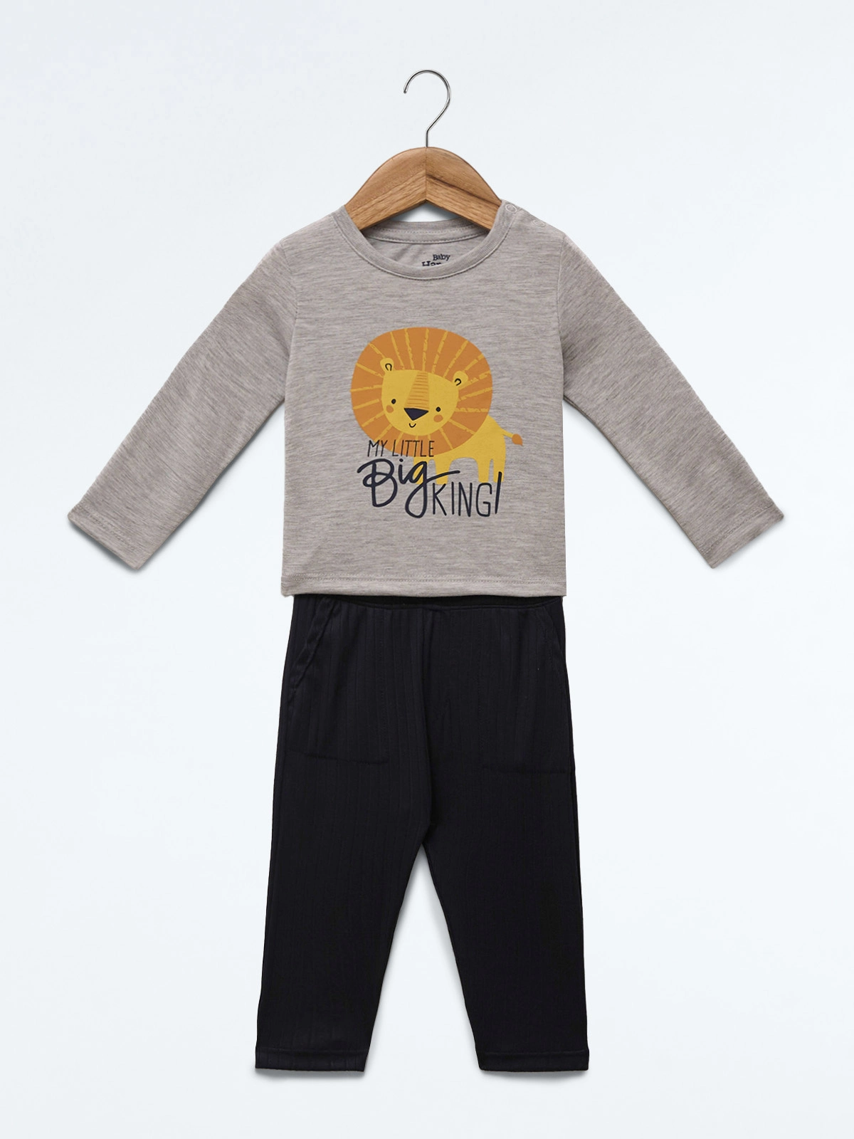 CONJUNTO RIB ALGODÓN POLO + PANTALON BEBE NIÑO BABY HARVEST - 1