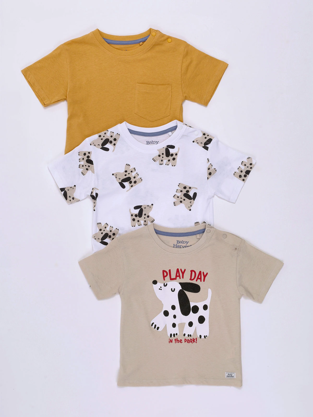 PACK X3 POLOS MANGA CORTA ALGODÓN BEBE NIÑO BABY HARVEST - 1