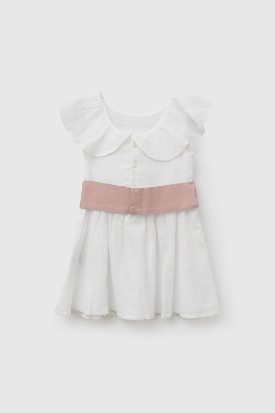 VESTIDO BEBÉ NIÑA COLLOKY LAZO DE LINO ALGODÓN  - 2