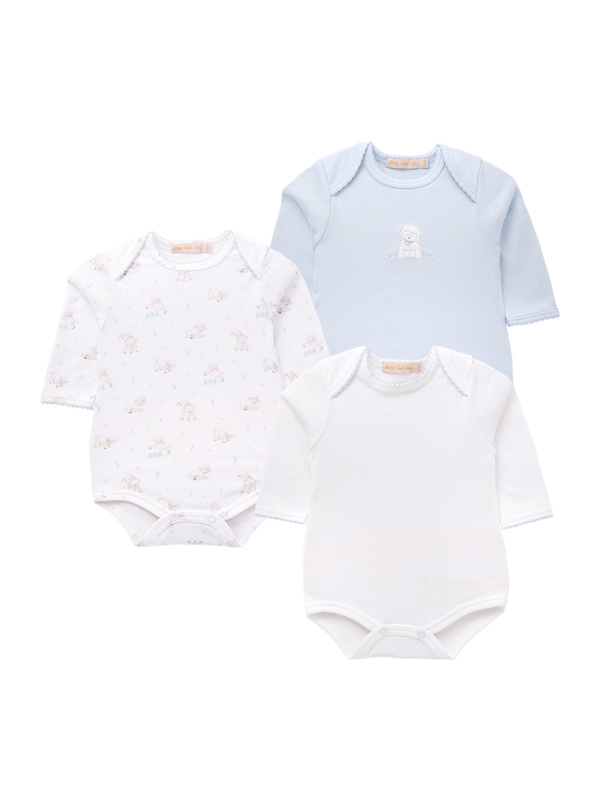 PACK X3 BODIES ALGODÓN NIÑO BABY CLUB CHIC BABY SHEEP BLUE - 1