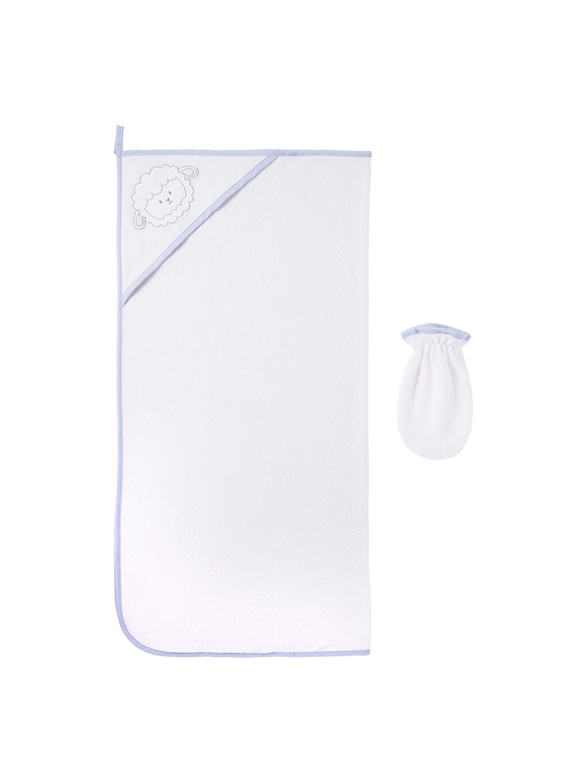 TOALLA Y MANOPLA BABY CLUB BLANCO BABY SHEEP BLUE - 1