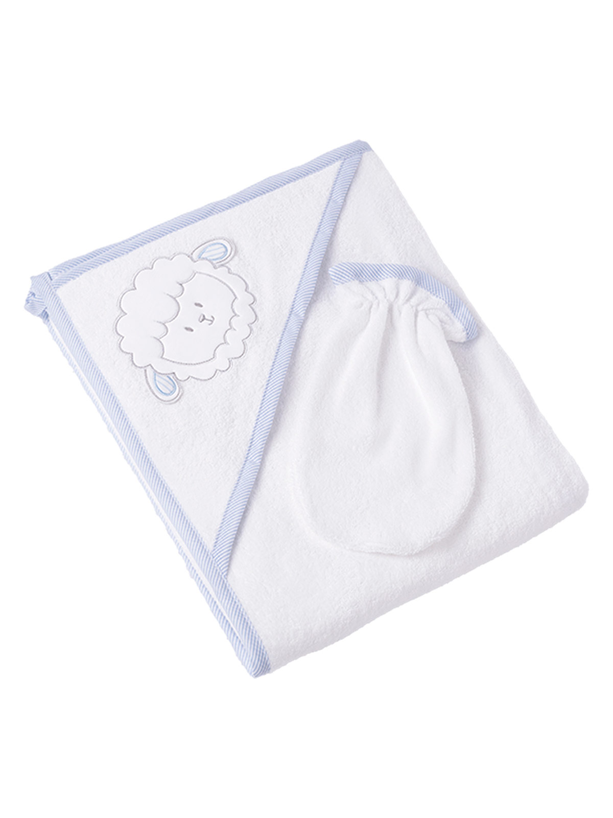 TOALLA Y MANOPLA BABY CLUB BLANCO BABY SHEEP BLUE - 2