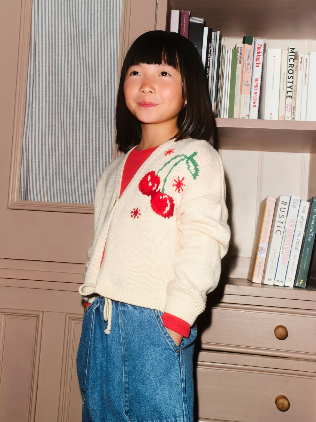 CHOMPA CARDIGAN CHERRY NIÑA NEXT - 1