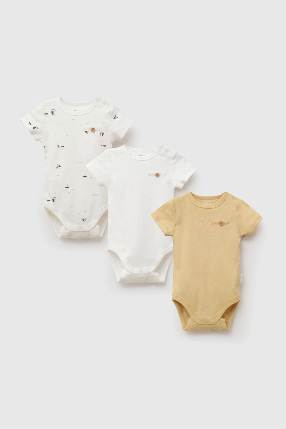 PACK X3 BODYS MANGA CORTA ALGODÓN BEBÉ NIÑO COLLOKY - 1