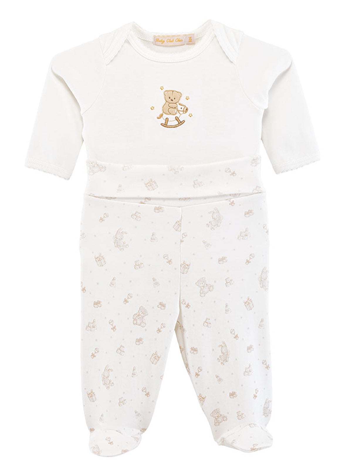 CONJUNTO ALGODÓN UNISEX BABY CLUB CHIC PANTALÓN Y BODY VINTAGE TOY - 1