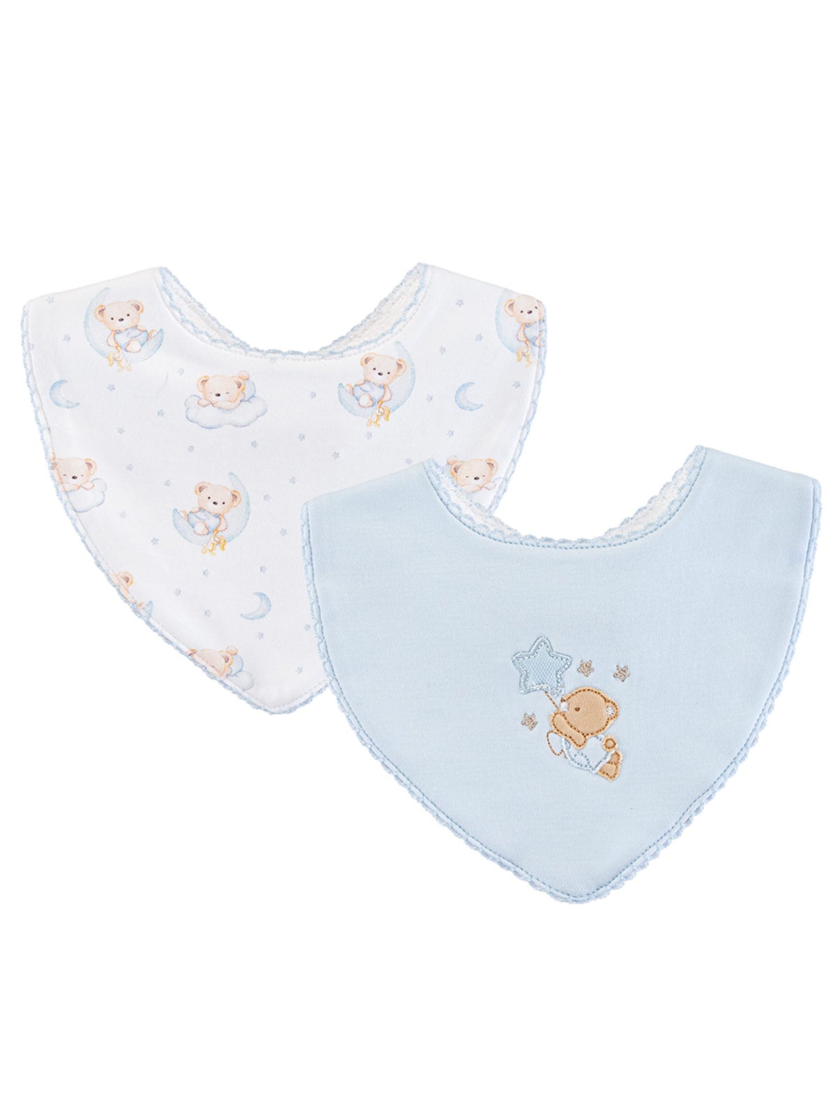 PACK X2 BABEROS ALGODÓN BABY CLUB CHIC TIME TO SLEEP BLUE - 1