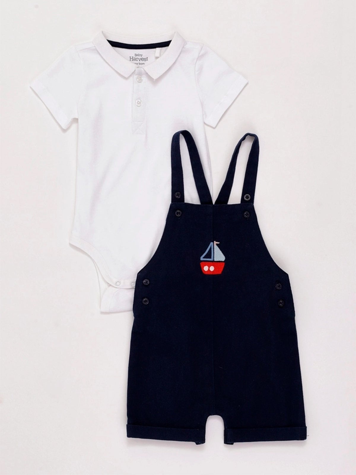 CONJUNTO JARDITOP BODY ALGODÓN + JARDINERA BEBE NIÑO BABY HARVEST - 1