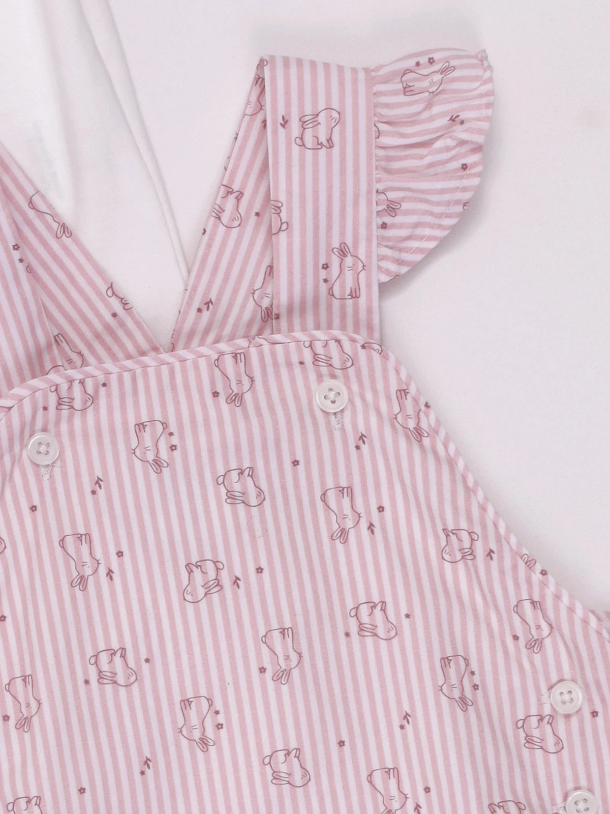 CONJUNTO BEBÉ NIÑA BABY HARVEST  VICHY BODY ALGODÓN + JARDINERA  - 4