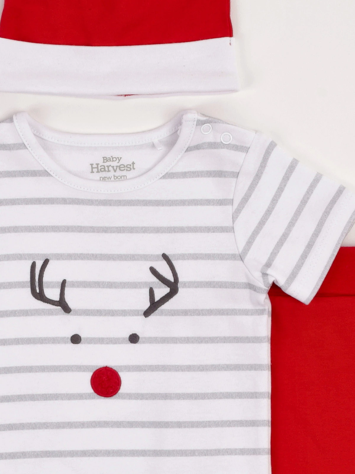 CONJUNTO BODY + PANTALÓN + GORRO ALGODÓN NIÑO BABY HARVEST NAVIDAD - 3