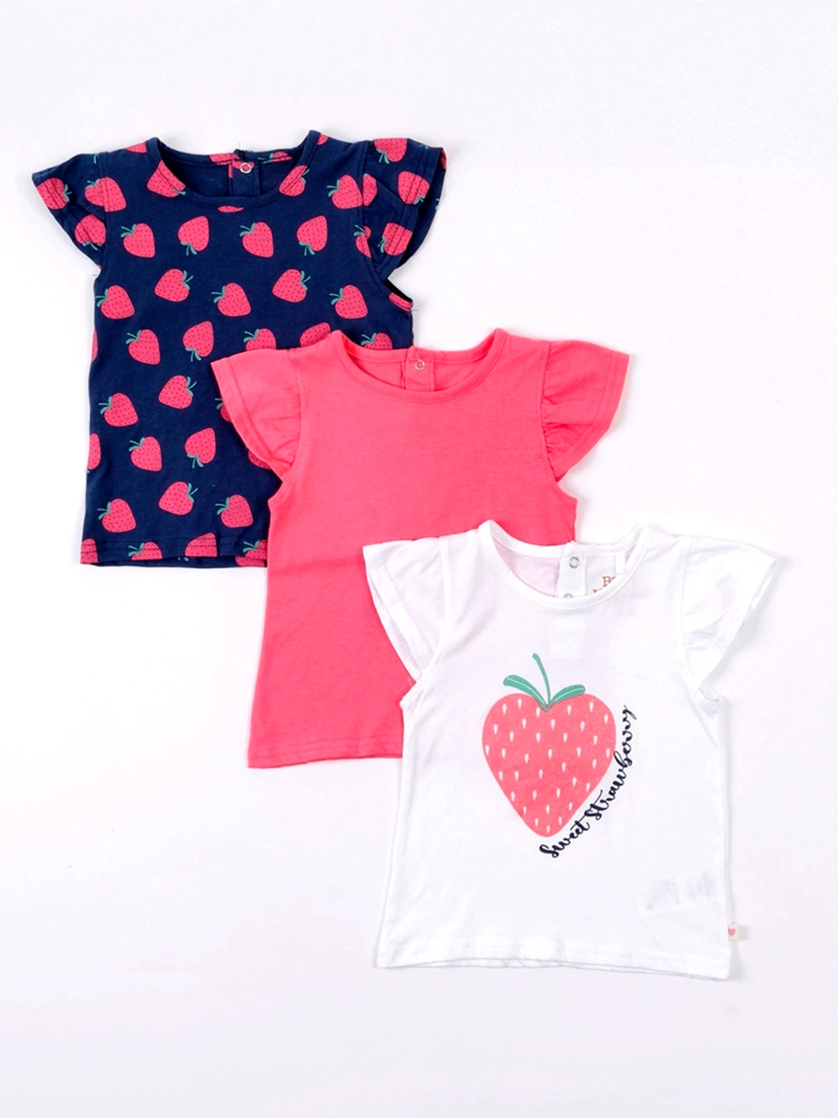 PACK X3 POLOS SIN MANGA ALGODÓN BEBE NIÑA BABY HARVEST - 1