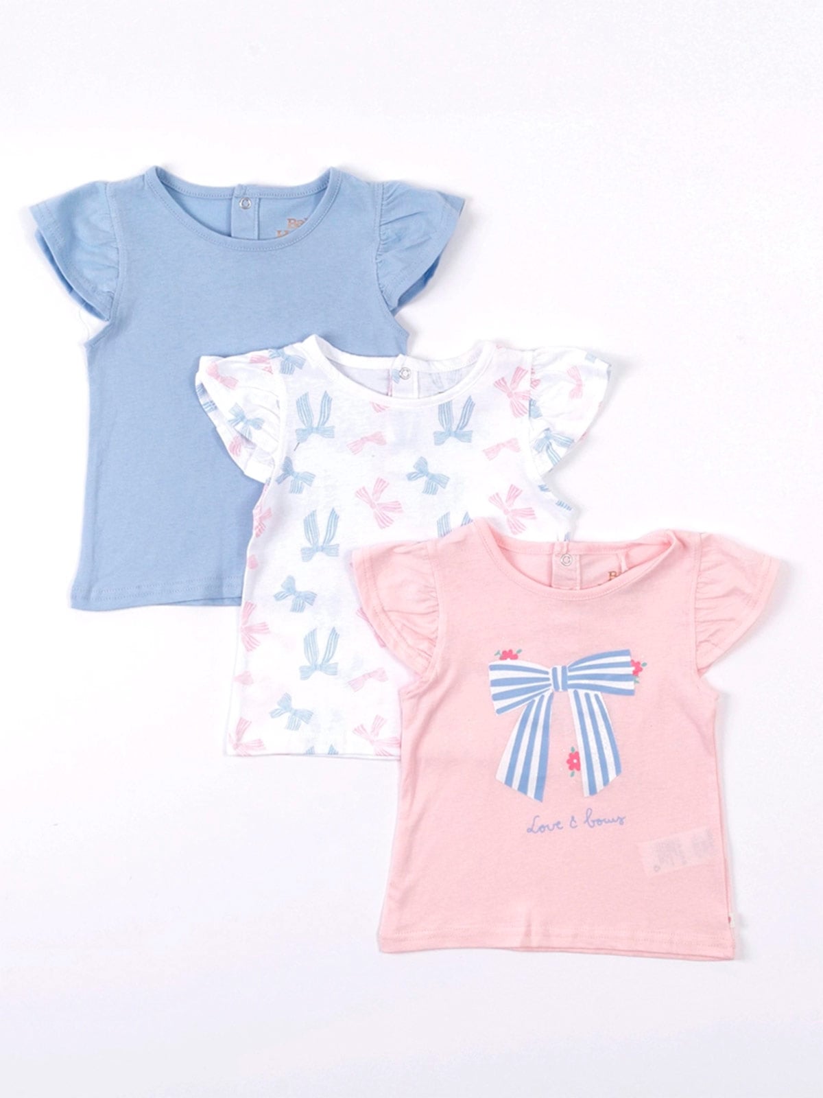 PACK X3 POLOS SIN MANGA ALGODÓN BEBE NIÑA BABY HARVEST - 1