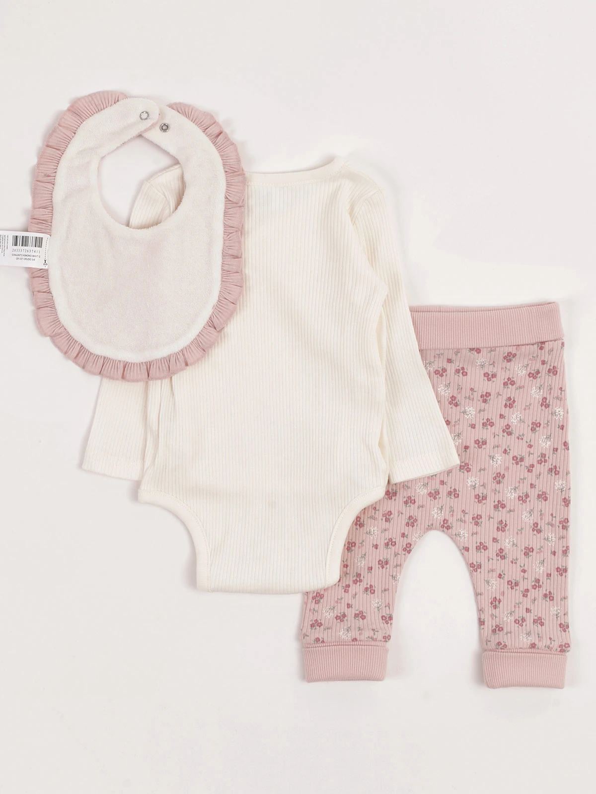 CONJUNTO BODY + PANTALÓN + BABERO ALGODÓN NIÑA BABY HARVEST - 2