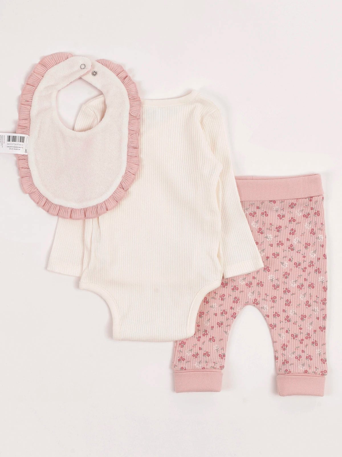 CONJUNTO KIMONO BODY ALGODÓN + PANTALON + BABERO BEBE NIÑA BABY HARVEST - 4