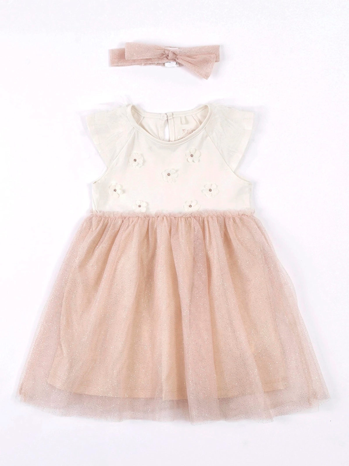 VESTIDO GLAM FLOR CON TUL BEBE NIÑA BABY HARVEST - 1