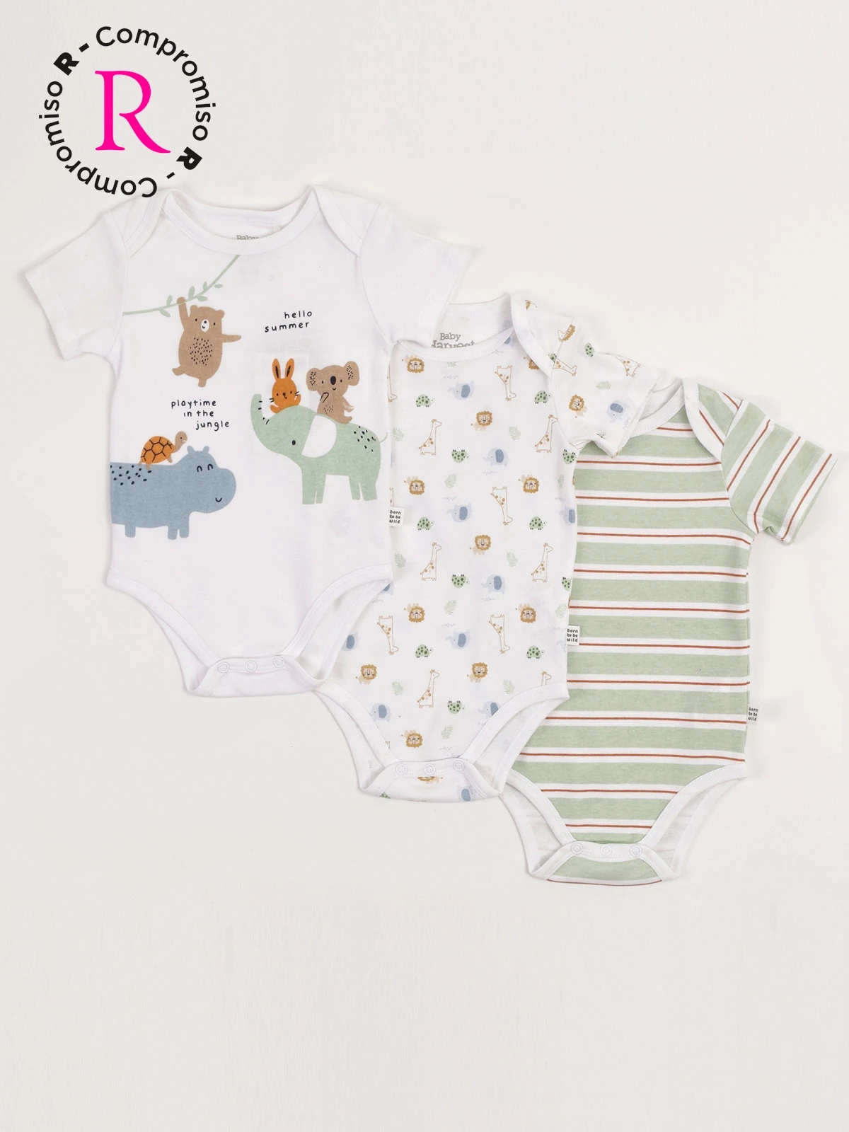 PACK X3 BODY ALGODÓN NIÑO BABY HARVEST MANGA CORTA - 1