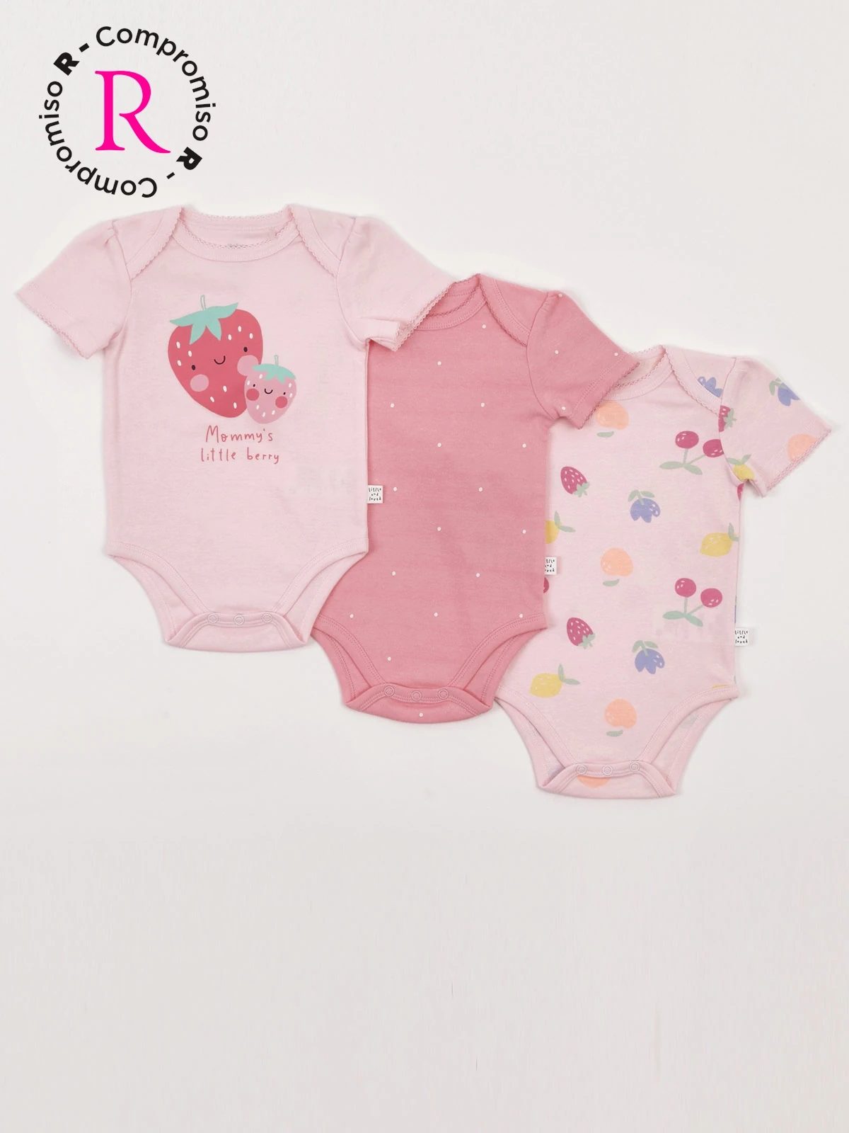 PACK X3 BODY ALGODÓN NIÑA BABY HARVEST MANGA CORTA - 1