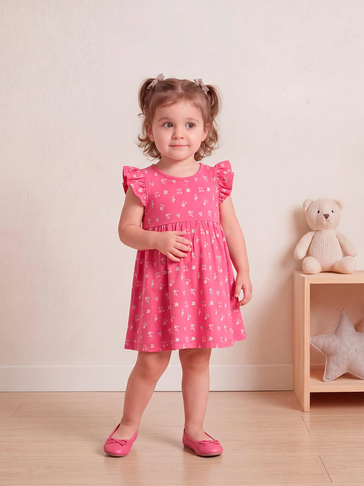 VESTIDO ALGODÓN NIÑA BABY HARVEST - 1