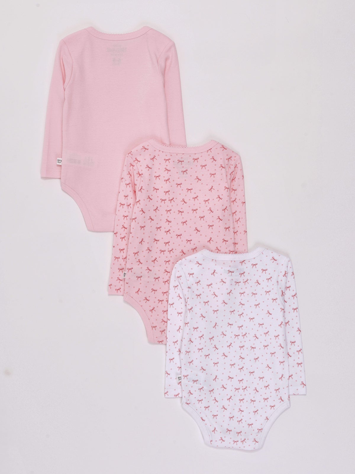 PACK X3 BODYS MANGA LARGA ALGODÓN BEBE NIÑA BABY HARVEST - 2