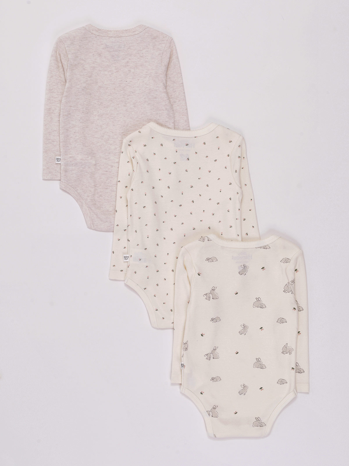 PACK X3 BODYS MANGA LARGA ALGODÓN BEBE NIÑA BABY HARVEST - 2