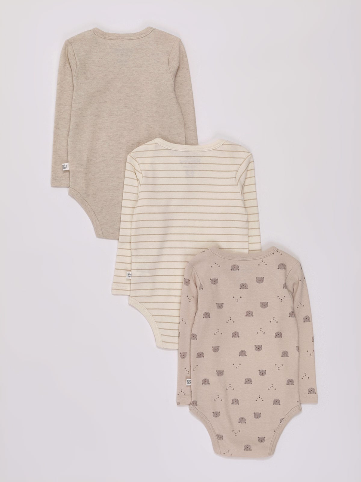 PACK X3 BODYS MANGA LARGA ALGODÓN BEBE NIÑO BABY HARVEST - 2