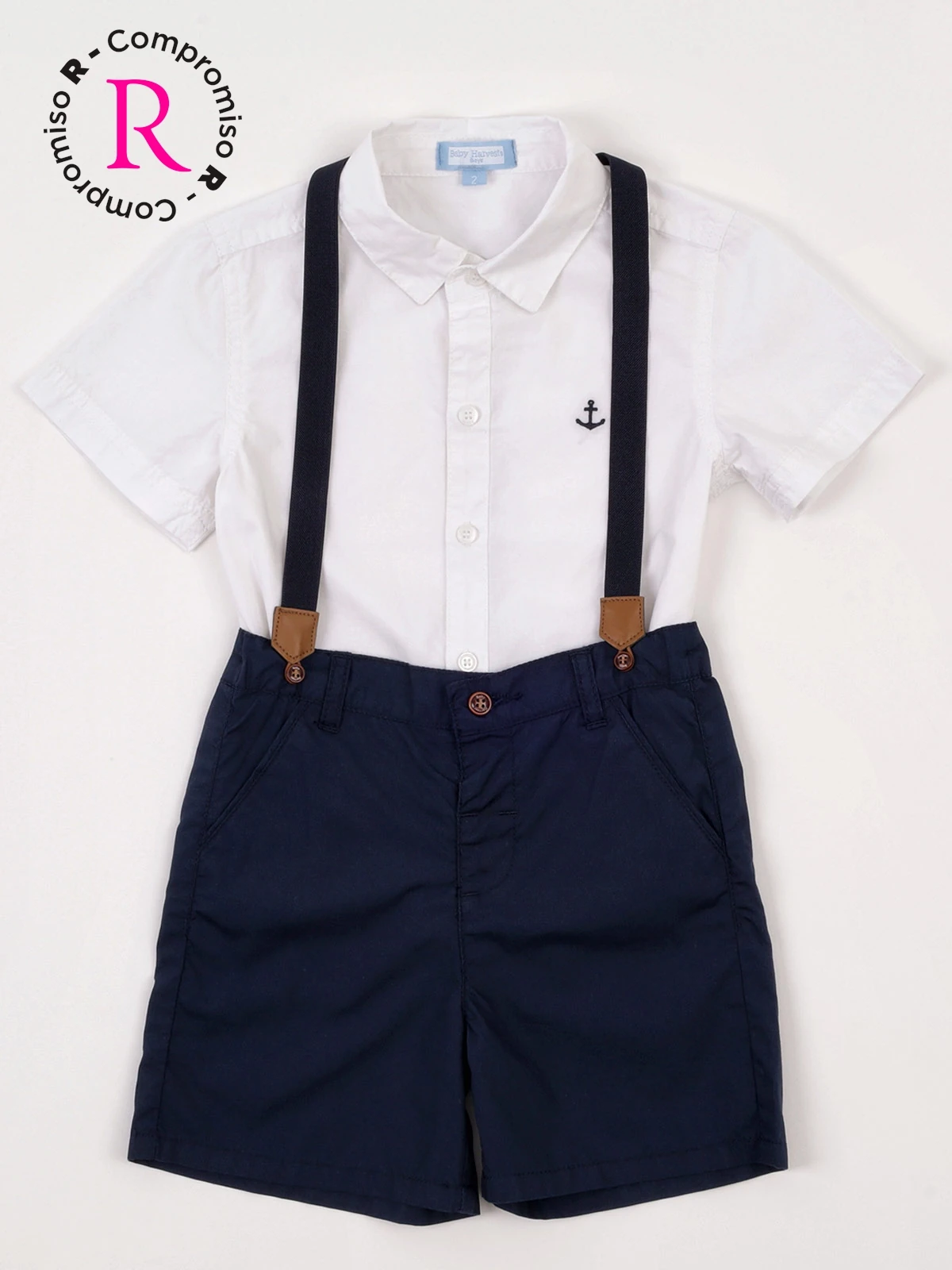 CONJUNTO CAMISA + SHORT + TIRANTES ALGODÓN NIÑO BABY HARVEST - 3