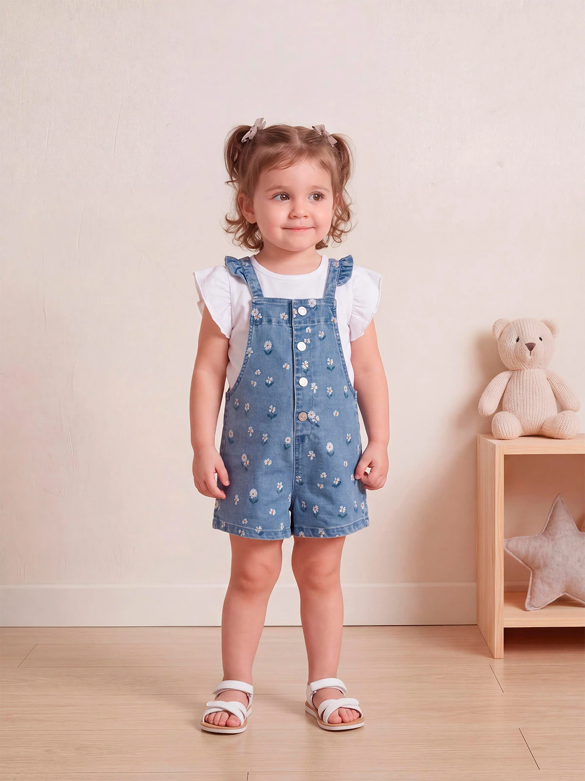 CONJUNTO JARDINERA + POLO ALGODÓN NIÑA BABY HARVEST - 1