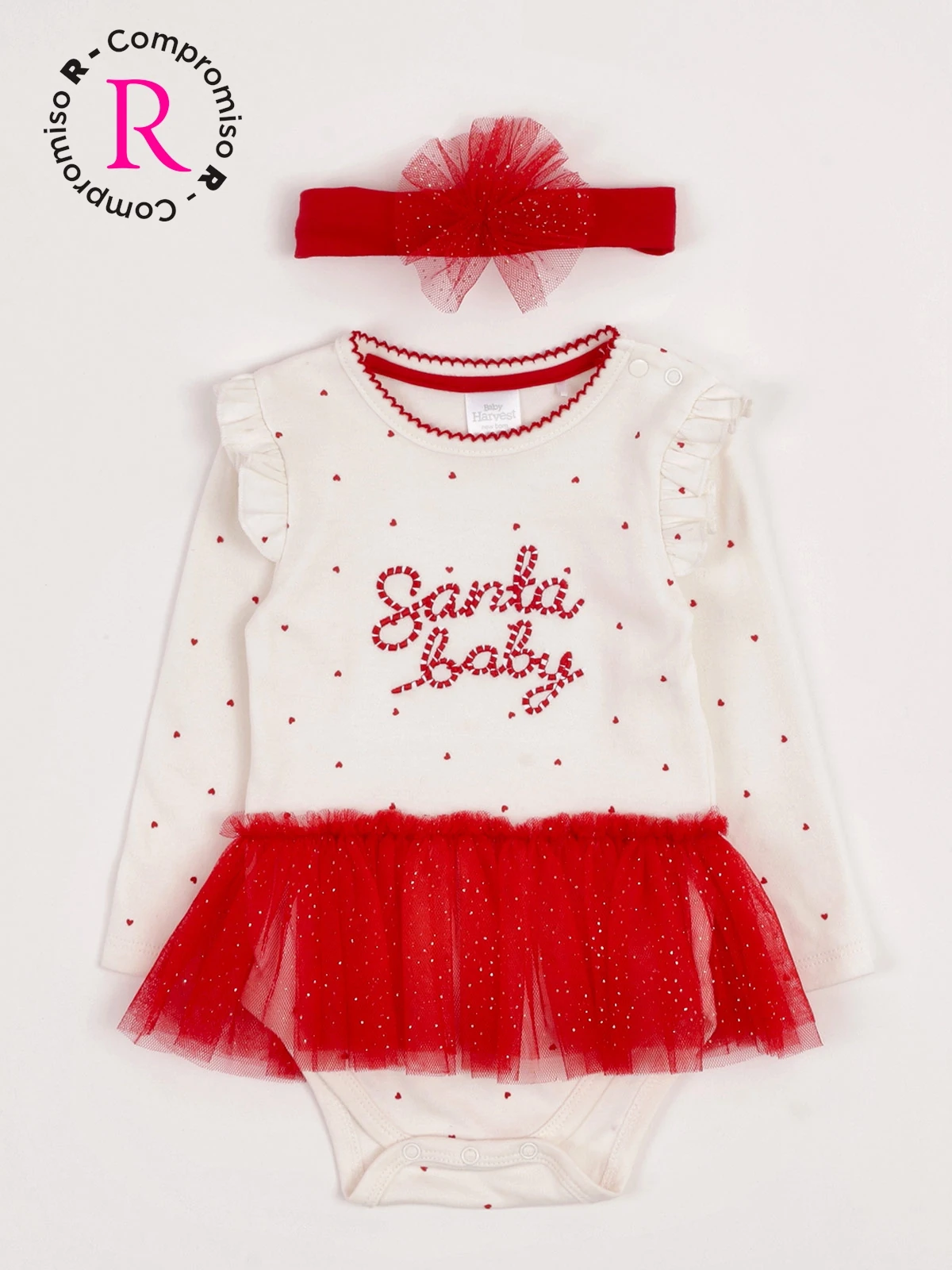 CONJUNTO BODY + TUL + GORRO ALGODÓN NIÑA BABY HARVEST NAVIDAD - 1