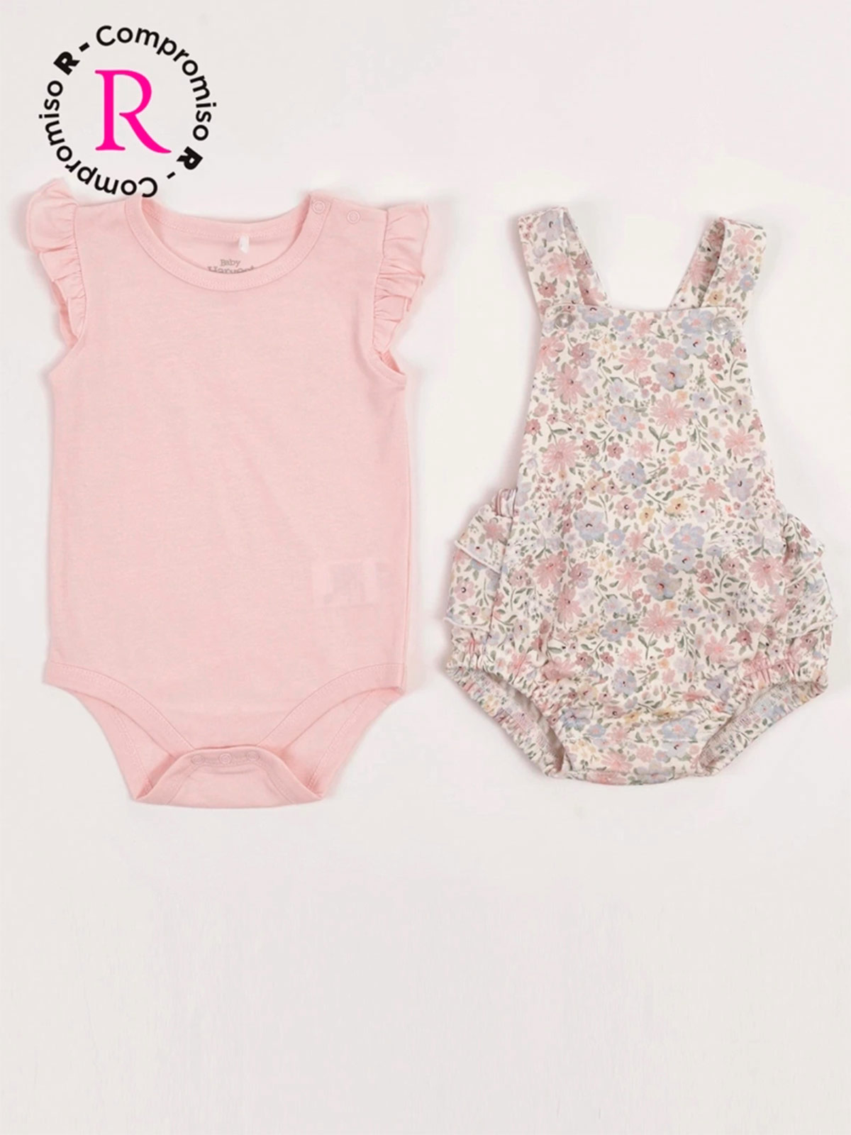 CONJUNTO RANITA BODY ALGODÓN + JARDINERA BEBE NIÑA BABY HARVEST - 3